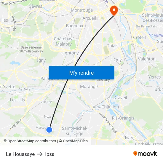Le Houssaye to Ipsa map