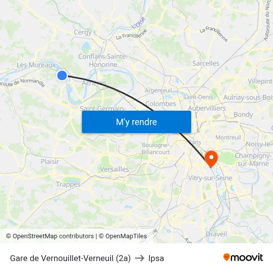 Gare de Vernouillet-Verneuil (2a) to Ipsa map