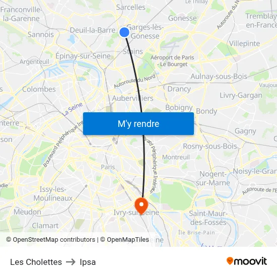 Les Cholettes to Ipsa map
