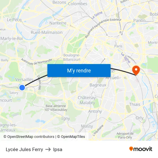 Lycée Jules Ferry to Ipsa map