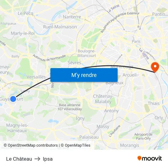 Le Château to Ipsa map