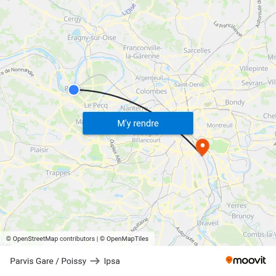 Parvis Gare / Poissy to Ipsa map