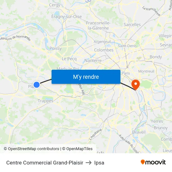 Centre Commercial Grand-Plaisir to Ipsa map