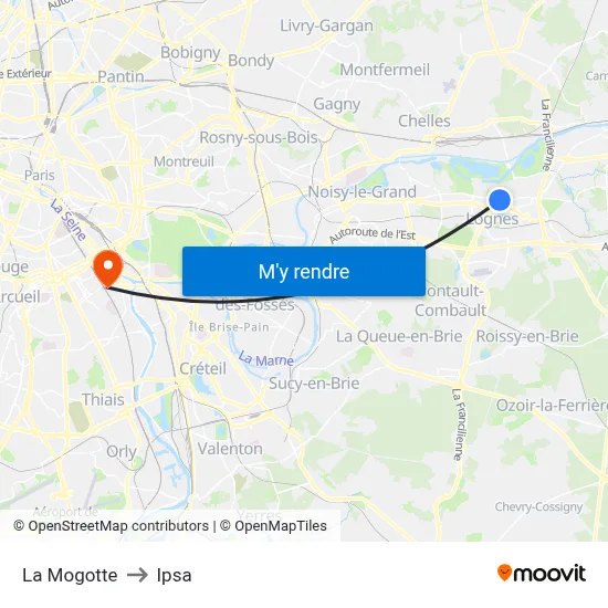 La Mogotte to Ipsa map