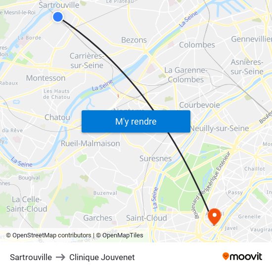 Sartrouville to Clinique Jouvenet map