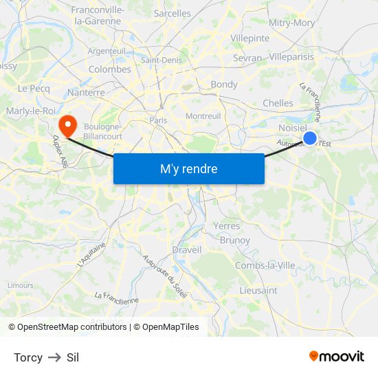 Torcy to Sil map