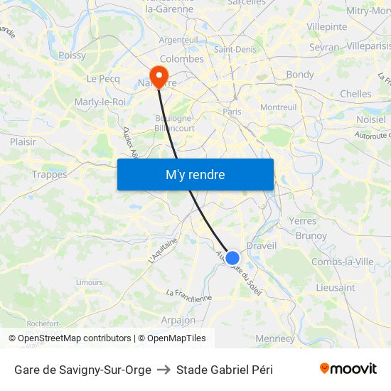 Gare de Savigny-Sur-Orge to Stade Gabriel Péri map