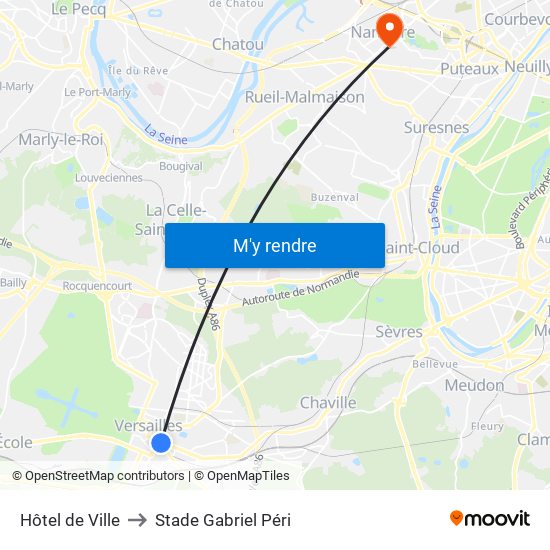 Hôtel de Ville to Stade Gabriel Péri map