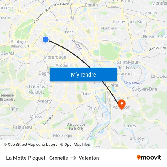 La Motte-Picquet - Grenelle to Valenton map