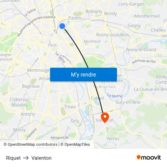 Riquet to Valenton map