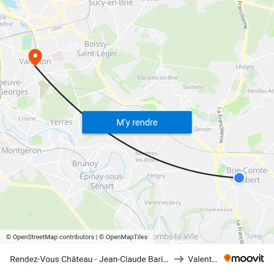 Rendez-Vous Château - Jean-Claude Barigot to Valenton map