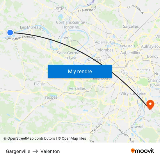 Gargenville to Valenton map
