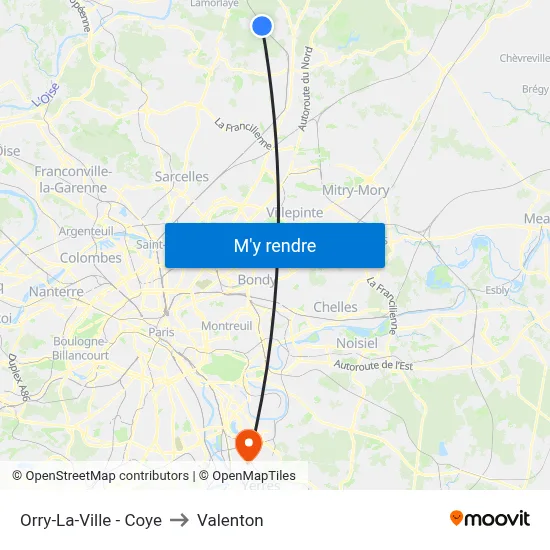 Orry-La-Ville - Coye to Valenton map