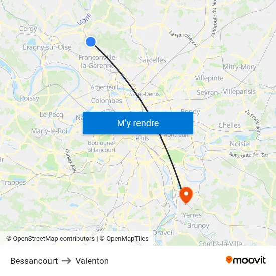 Bessancourt to Valenton map