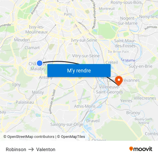 Robinson to Valenton map