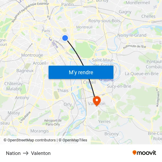 Nation to Valenton map