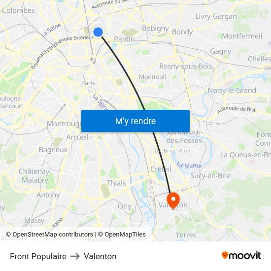 Front Populaire to Valenton map