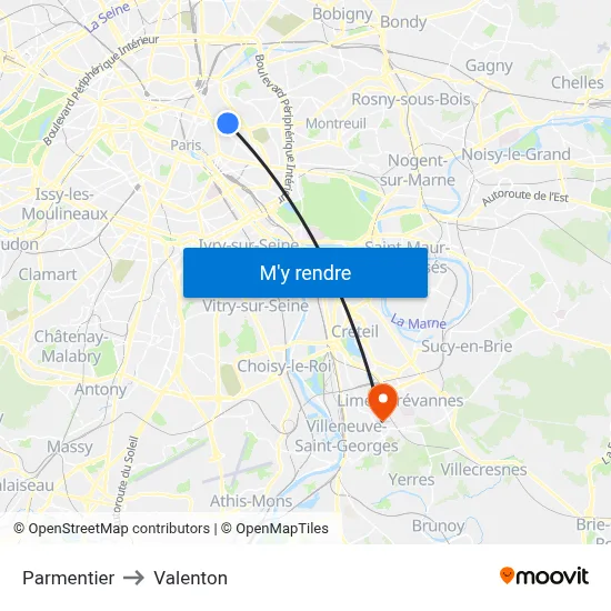 Parmentier to Valenton map