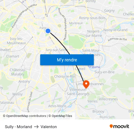 Sully - Morland to Valenton map