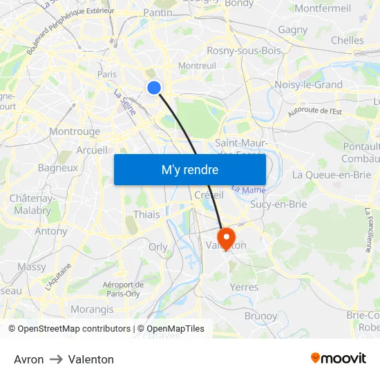 Avron to Valenton map