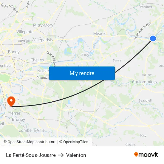 La Ferté-Sous-Jouarre to Valenton map