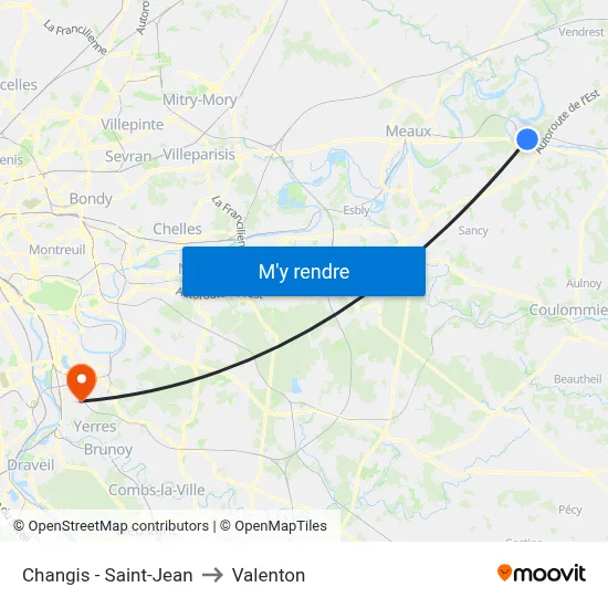 Changis - Saint-Jean to Valenton map