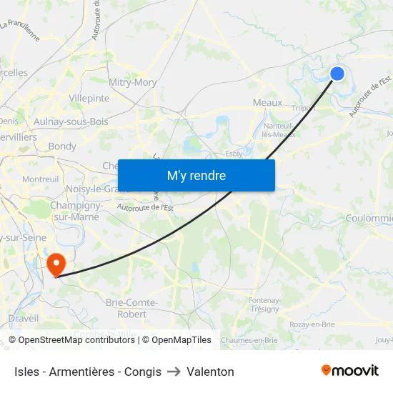 Isles - Armentières - Congis to Valenton map