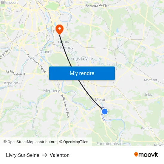 Livry-Sur-Seine to Valenton map