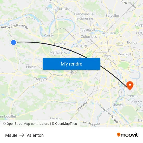 Maule to Valenton map