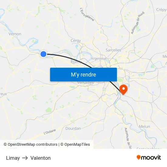 Limay to Valenton map
