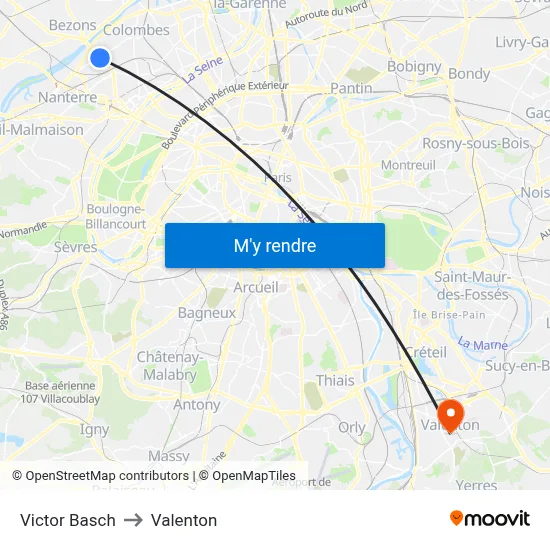 Victor Basch to Valenton map