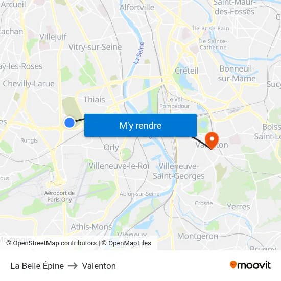 La Belle Épine to Valenton map