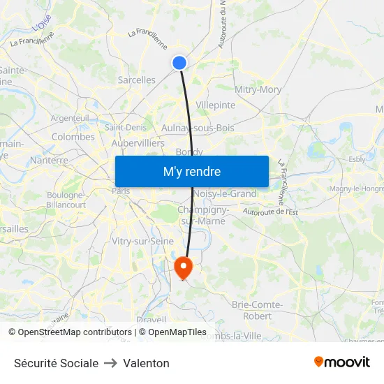 Sécurité Sociale to Valenton map