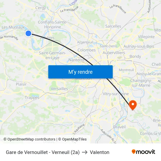 Gare de Vernouillet - Verneuil (2a) to Valenton map