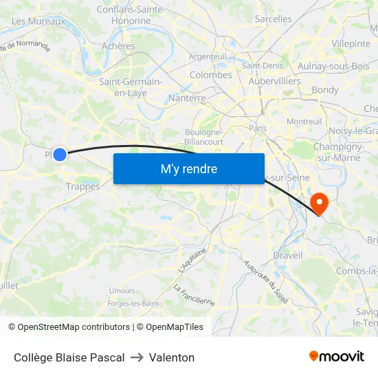 Collège Blaise Pascal to Valenton map
