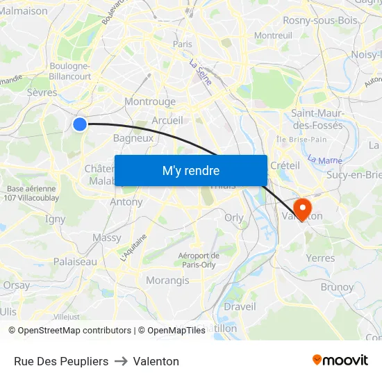 Rue Des Peupliers to Valenton map