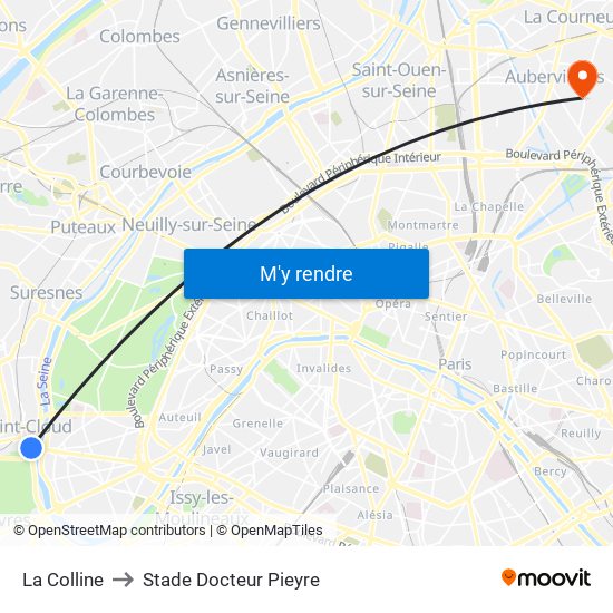 La Colline to Stade Docteur Pieyre map