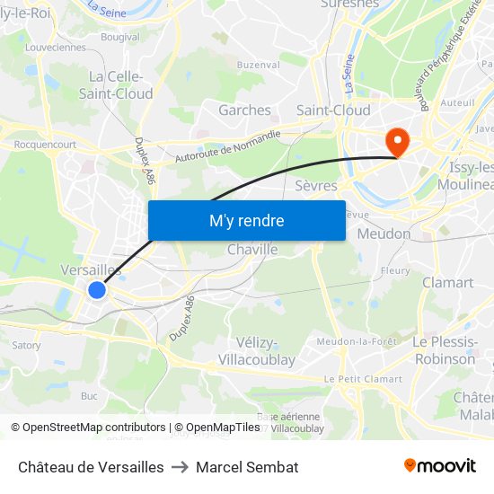 Château de Versailles to Marcel Sembat map