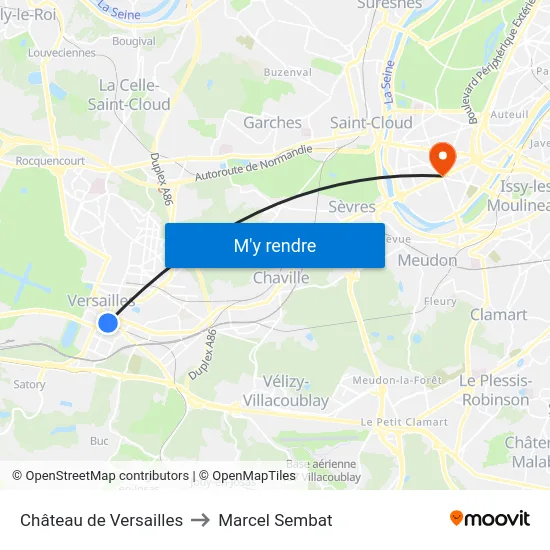 Château de Versailles to Marcel Sembat map