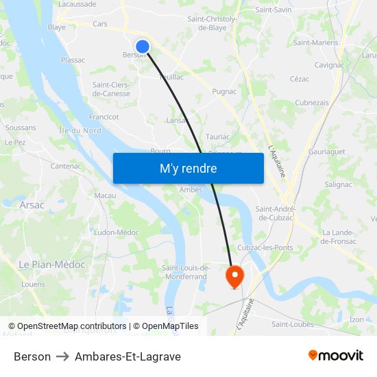 Berson to Ambares-Et-Lagrave map