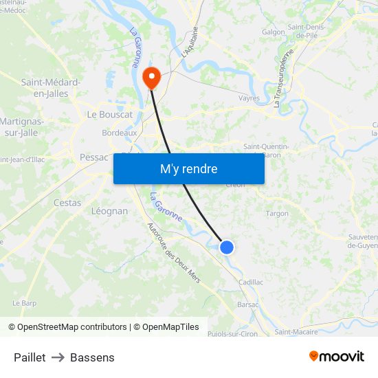 Paillet to Bassens map