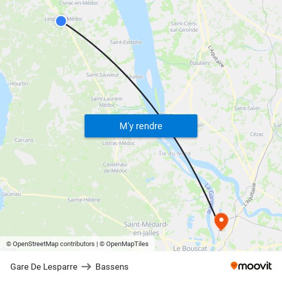 Gare De Lesparre to Bassens map