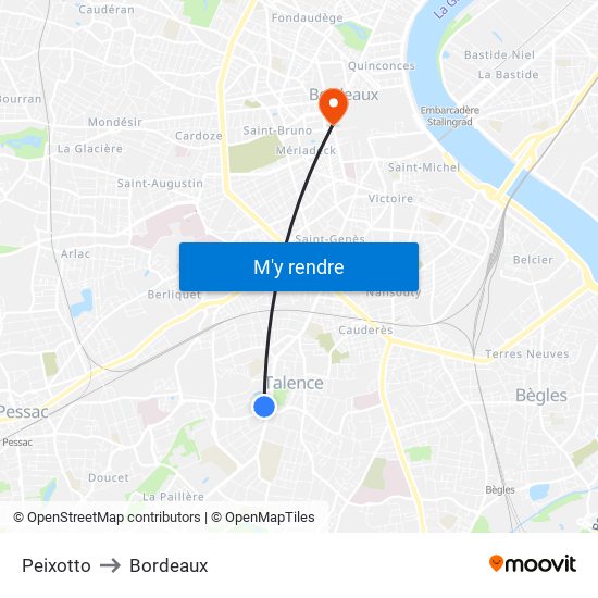 Peixotto to Bordeaux map