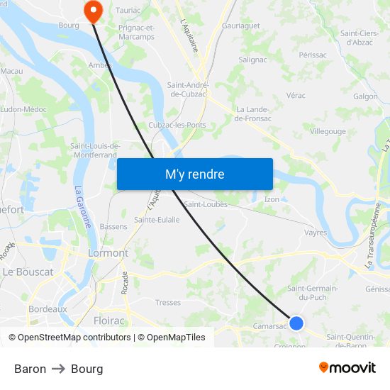 Baron to Bourg map