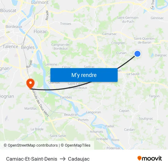 Camiac-Et-Saint-Denis to Cadaujac map