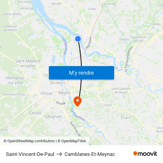 Saint-Vincent-De-Paul to Camblanes-Et-Meynac map
