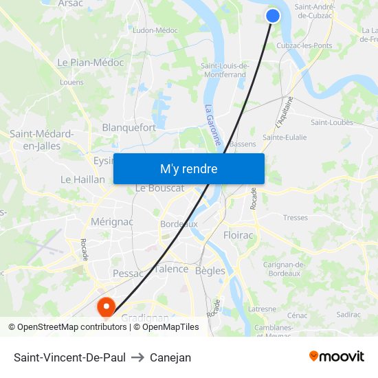 Saint-Vincent-De-Paul to Canejan map