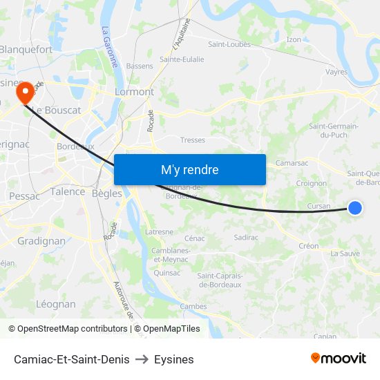 Camiac-Et-Saint-Denis to Eysines map