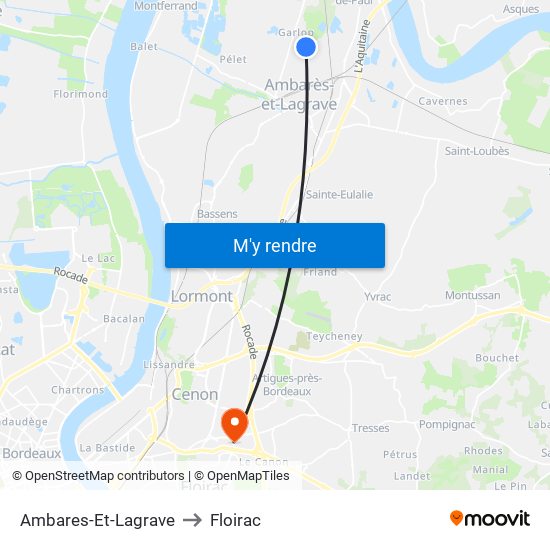 Ambares-Et-Lagrave to Floirac map