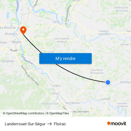 Landerrouet-Sur-Ségur to Floirac map